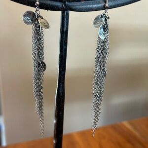 Silver Dangle Chain Earrings 5 inches long Sterling Silver Earring Hooks